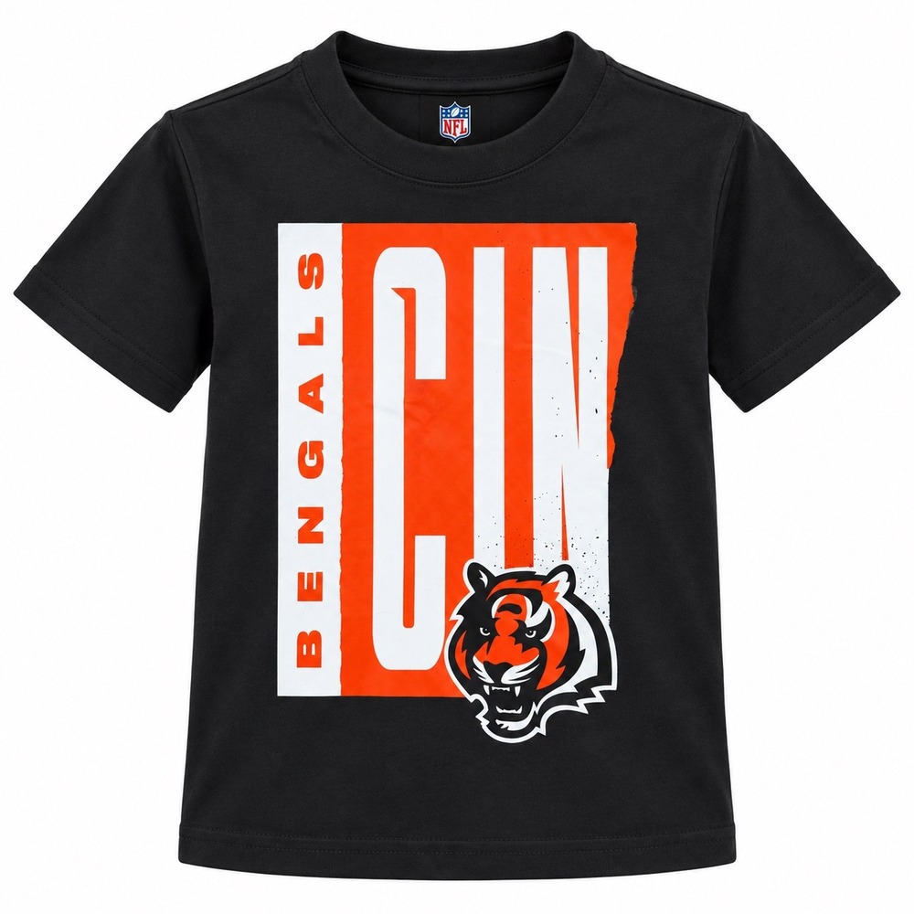 NFL Cincinnati Bengals Kids Black Graphic T-Shirt Logo 7 NWT Sports activewear